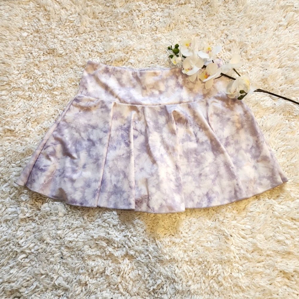 Halara Purple Tie-Dye Tennis Skirt